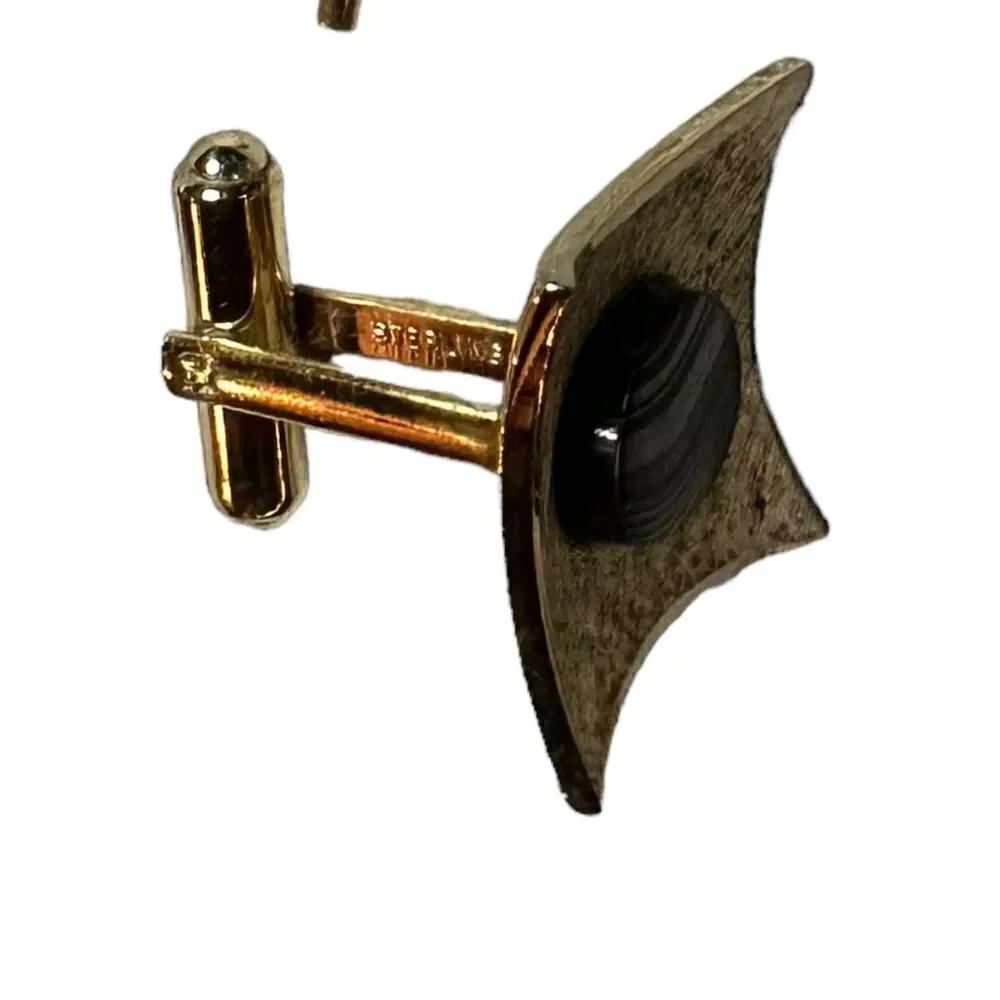 Vintage gold finish sterling silver Cufflinks and tie stud